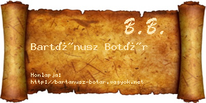 Bartánusz Botár névjegykártya